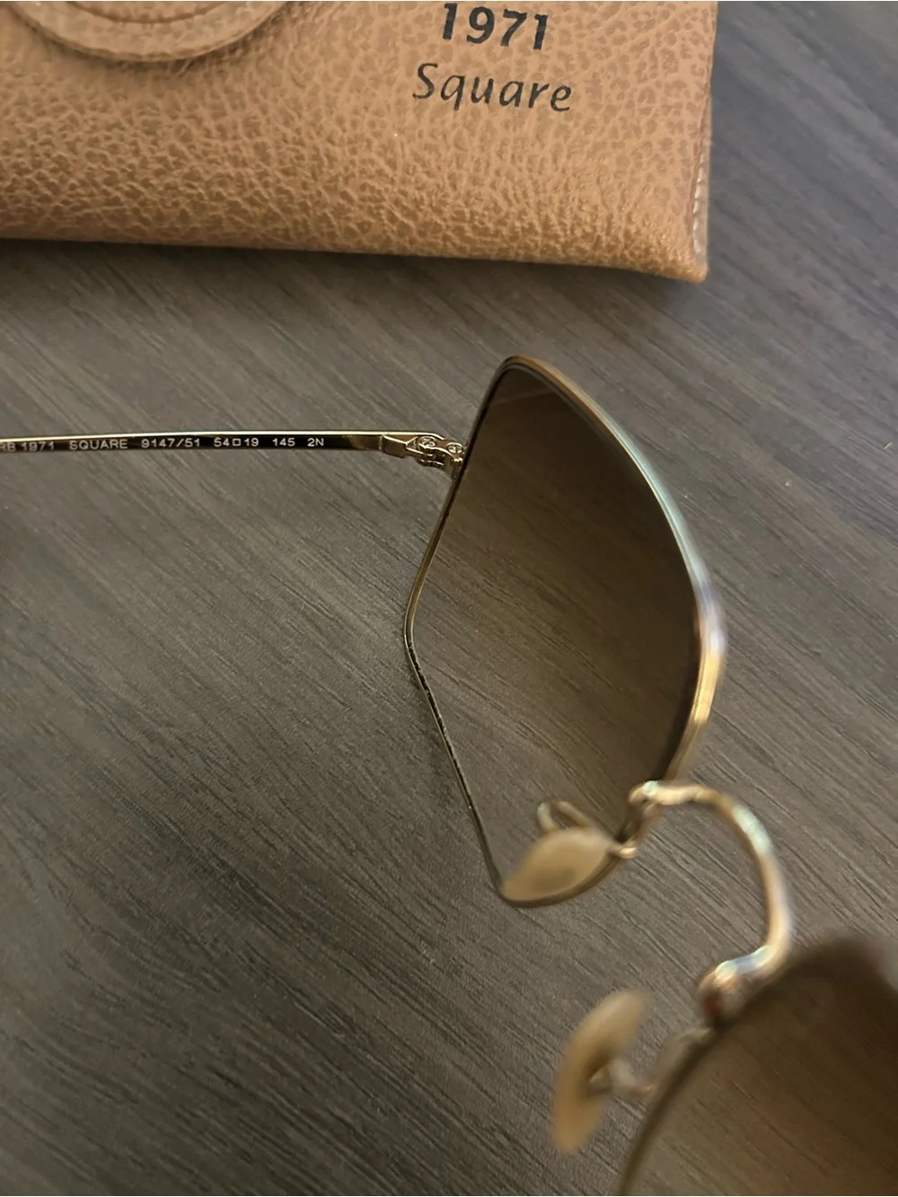Ray-Ban Gold Frame Sunglasses with Brown Gradient Lenses - Picture 2 of 2
